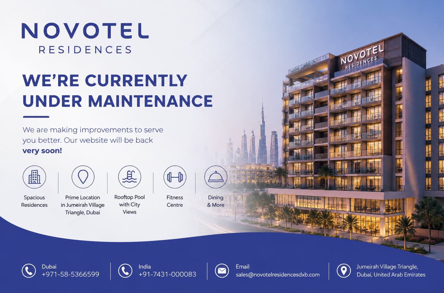 Novotel Residences Maintenance Banner